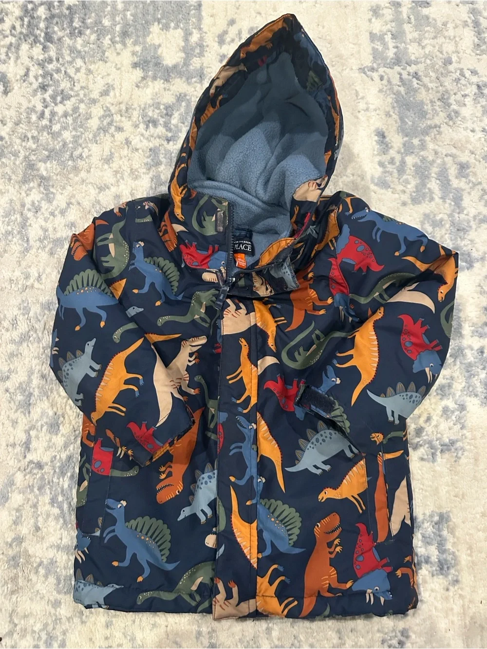 The Childrens Place Dinosaur 2 in 1 Hooded Winter Jacket - 4T/5T